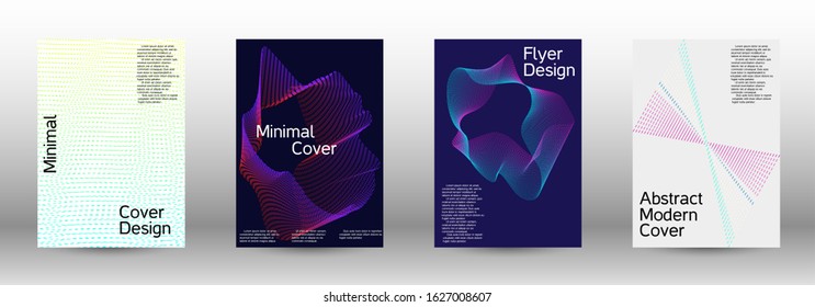 Electronic music festival poster. A set of modern abstract backgrounds with abstract gradient linear waves. Fashionable style. The background with is suitable for creating a banner, poster,  catalog.