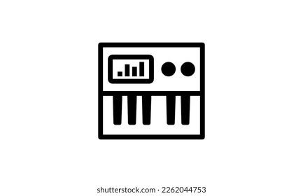 electronic music Genre vector illustration icon outline style black and white background eps 8