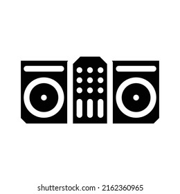 electronic music glyph icon vector. electronic music sign. isolated contour symbol black illustration