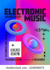 Invitación de fiesta de música electrónica, vector