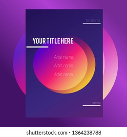 Electronic music poster for dance event. Dynamic gradient shape. Club fest poster. Applicable for Covers, Placards, Posters, Flyers and Banner Designs. - Vector