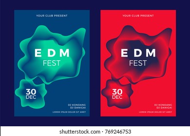 Electronic Music poster, duo tone abstract background.