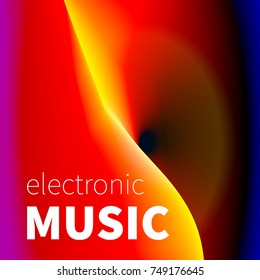 Electronic music poster for festival. Trance wave poster. Night club party poster design and event. Abstract gradients waves. Music background. Vector illustration
