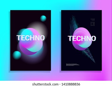 Electronic Music Poster. Fluid Cover Fest Flyer. Club Party Template. Music Fest Poster. Techno Electronic Banner. Night Sound House Event. Fluid Minimal Vector. Futuristic Concept Cover Promotion.