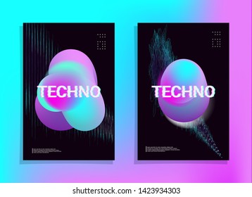 Electronic Music Poster. Fluid Cover Fest Flyer. Club Party Template. Music Fest Poster. Techno Electronic Banner. Night Sound House Event. Fluid Minimal Vector. Futuristic Concept Cover Promotion.