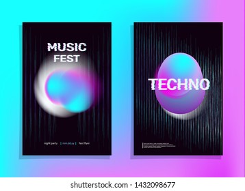 Electronic Music Poster. Fluid Cover Fest Flyer. Club Party Template. Music Fest Poster. Techno Electronic Banner. Night Sound House Event. Fluid Minimal Vector. Futuristic Concept Cover Promotion.