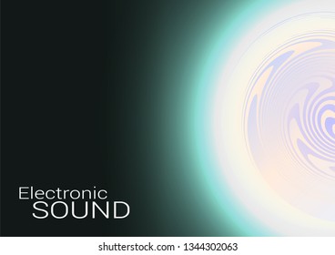 Electronic music poster. Glowing elements on a dark background.