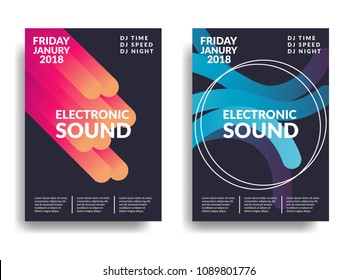 Electronic music poster. Modern club party flyer. Abstract gradients music background. Summer fest  vectorcover