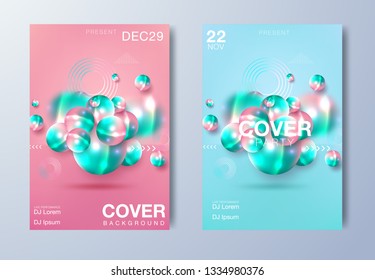 Electronic music poster. Modern club party flyer. Abstract gradients music background. Summer fest vector cover