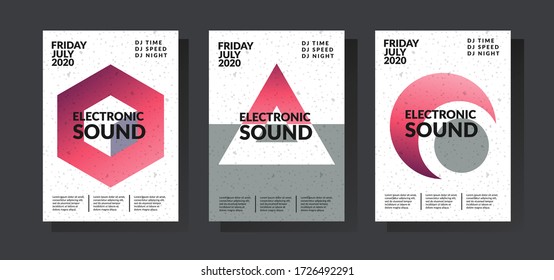 Electronic music poster. Modern club party flyer. Abstract gradients music background. Summer fest  vectorcover