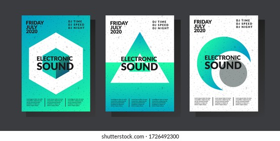 Electronic music poster. Modern club party flyer. Abstract gradients music background. Summer fest  vectorcover