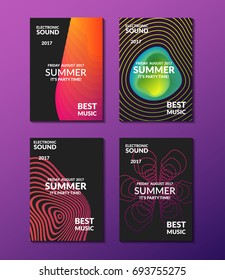 Electronic music poster. Modern club party flyer. Abstract gradients music background. Summer fest cover