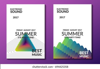 Electronic music poster. Modern club party flyer. Abstract gradients music background. Summer fest cover