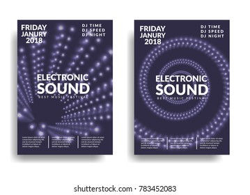 Electronic music poster. Modern club party flyer. Abstract gradients music background. Music fest cover