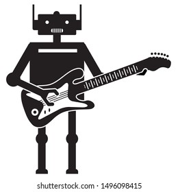 electronic music - robot playing electric guitar