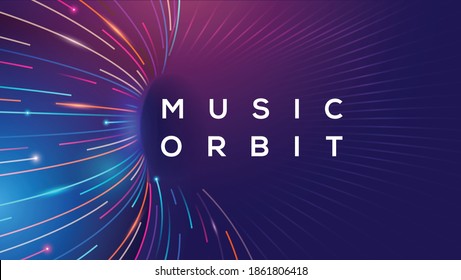 Electronic Musical Orbit lines moving in particular direction glowing and moving vibrant musical lines Vector Design - Shutterstock ID 1861806418