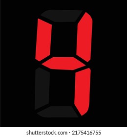Electronic number. Number 4, on a black background. watch icon. LED clock. LED displays.
Simple and cool Vector illustration design.