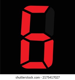 Electronic number. Number 6, on a black background. watch icon. LED clock. LED displays.
Simple and cool Vector illustration design.