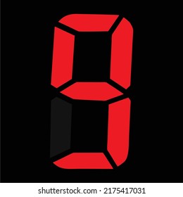 Electronic number. Number 9, on a black background. watch icon. LED clock. LED displays.
Simple and cool Vector illustration design.