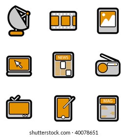 electronic object icon set