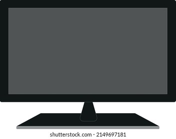 electronic object, namely television, in the form of a black vector, and a white background