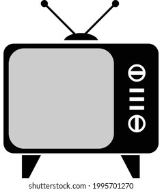 Electronic objects series vector, vector of classic black television. Great for icons, signs or symbols