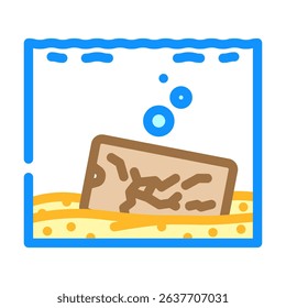 electronic ocean water e waste pollution color icon vector. electronic ocean water e waste pollution sign. isolated symbol illustration