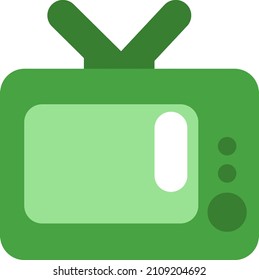 Electronic old tv device, illustration, vector on a white background.