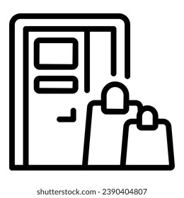 Electronic online store icon outline vector. Sale buy. Cart mobile