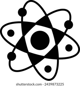 electronic orbitalvector outline design, Biochemistry symbol, Biological processes Sign, bioscience and engineering stock illustration, Nuclear biotech Concept