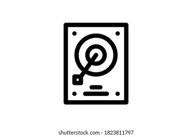 Electronic Outline Icon - Hard Drive