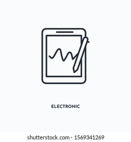 electronic outline icon. Simple linear element illustration. Isolated line electronic icon on white background. Thin stroke sign can be used for web, mobile and UI.