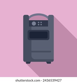 Electronic oxygen concentrator icon flat vector. Center nasal flow. Regulation healthcare