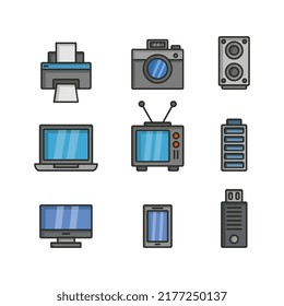 Electronic pack illustrated in cartoon style