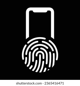 Cordón electrónico con huella dactilar. Padlock con escáner de huellas digitales. Icono de concepto de seguridad. Ilustración del vector