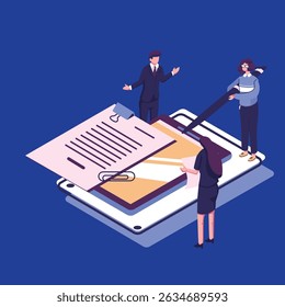 Diseño de ilustración isométrica de estilo plano de papel electrónico