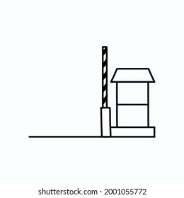 electronic parking bar, doodle icon, vector illustration.