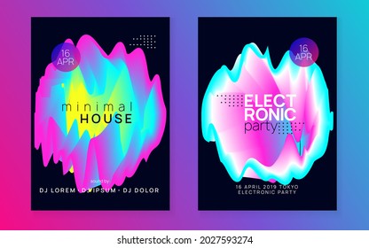 Electronic Party. Abstract Background For Cover Concept. Disco And Discotheque Template. Cool Effect For Magazine. Jazz Sound Event. Black And Pink Electronic Party