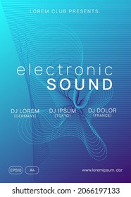Electronic party. Commercial show invitation layout. Dynamic gradient shape and line. Neon electronic party flyer. Electro dance music. Techno fest event. Trance sound. Club dj poster.