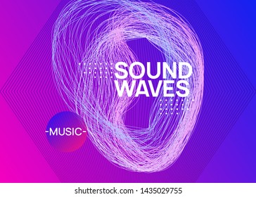 Electronic party. Dynamic fluid shape and line. Futuristic discotheque banner concept. Neon electronic party flyer. Electro dance music. Techno fest event. Trance sound. Club dj poster.