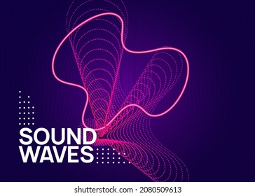 Electronic party. Dynamic fluid shape and line. Curvy show magazine layout. Neon electronic party flyer. Electro dance music. Techno fest event. Trance sound. Club dj poster.