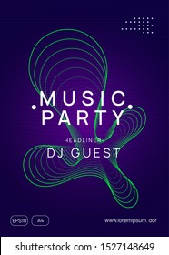 Electronic party. Dynamic gradient shape and line. Geometric discotheque brochure concept. Neon electronic party flyer. Electro dance music. Techno fest event. Trance sound. Club dj poster.