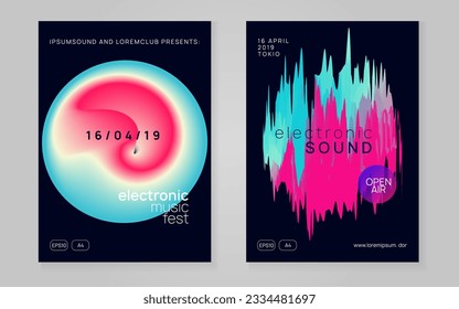 Electronic Party. Holiday Background For Invitation Design. Cool Art For Brochure. Neon And Show Layout. Modern Disco Poster. Rainbow Electronic Party