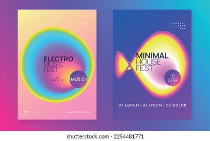 Fiesta electrónica. Efecto Jazz Para Invitación. Fondo Elegante Para La Forma De Folleto. Diseño De Electro Y Discoteca. Cool Club Flyer. Partido Electrónico Azul Y Púrpura