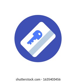 electronic pass, card key vector icon