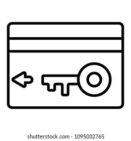 electronic pass icon, plastic card key on white