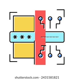 electronic password color icon vector. electronic password sign. isolated symbol illustration