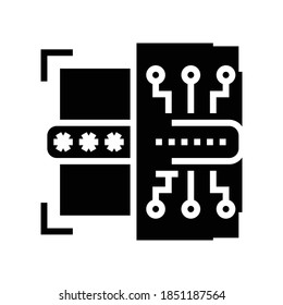 vector de icono de glifo de contraseña electrónica. signo de contraseña electrónica. símbolo de contorno aislado ilustración negra