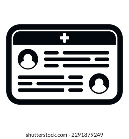 Electronic patient card icon simple vector. Doctor record. Tablet report