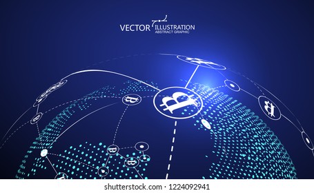 Electronic payment, block chain concept,internet finance,vector illustration.